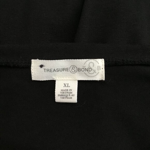 Treasure & Bond Ruched Side Long Sleeve Dress Black XL - Picture 5 of 5